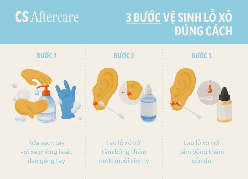 Hướng dẫn cách chăm sóc lỗ xỏ khuyên an toàn & nhanh lành 080923 SEO 3Steps