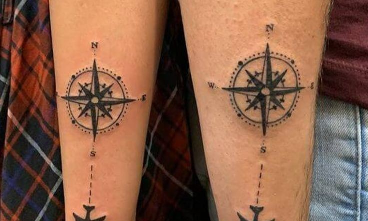 Matching Couple Travel Tattoos: 25 Meaningful Ideas for Adventurous Partners 2a401bf29c4145b238e91152ad845a24