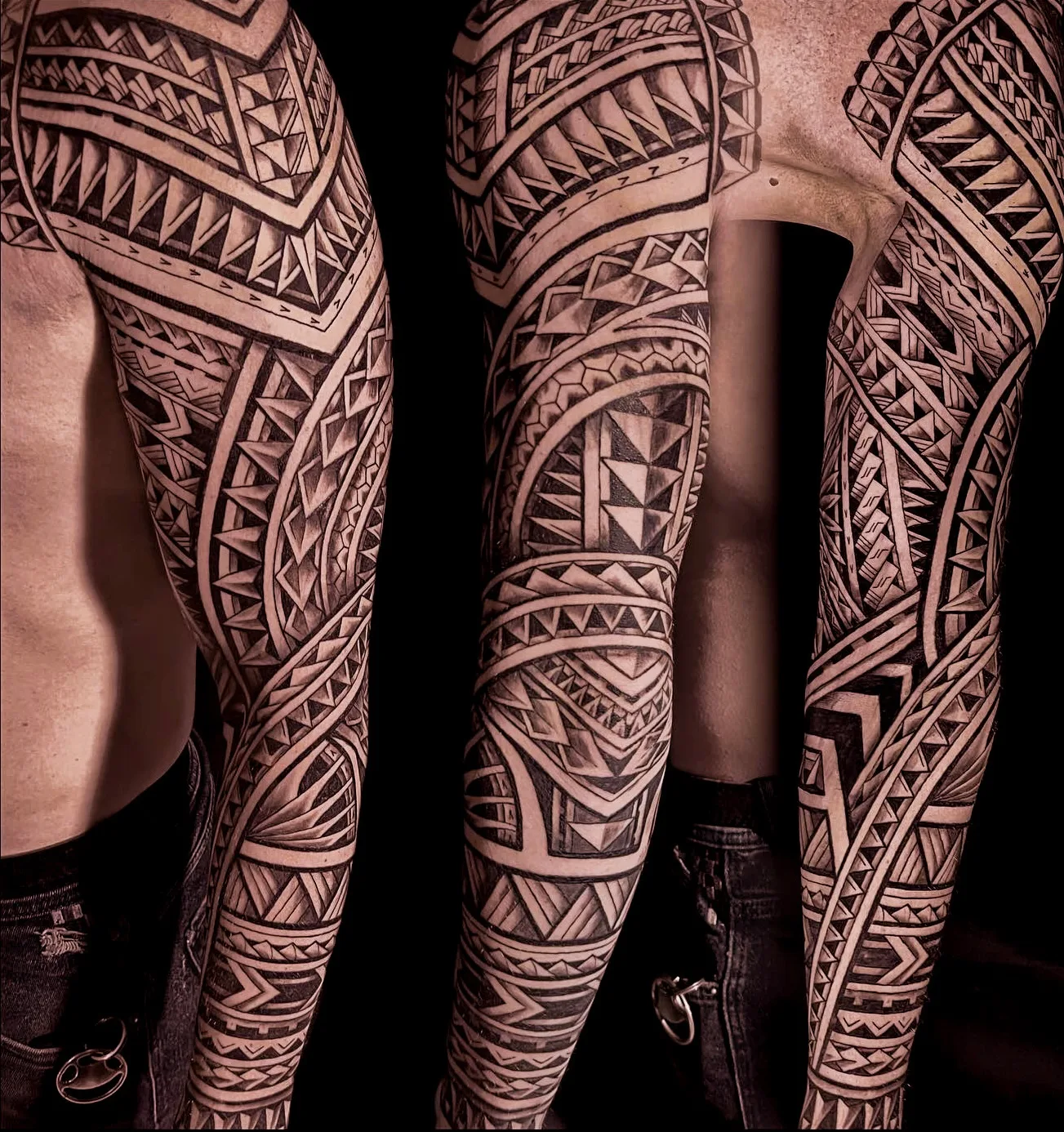 Traditional Maori tattoo patterns and ancestral symbolism