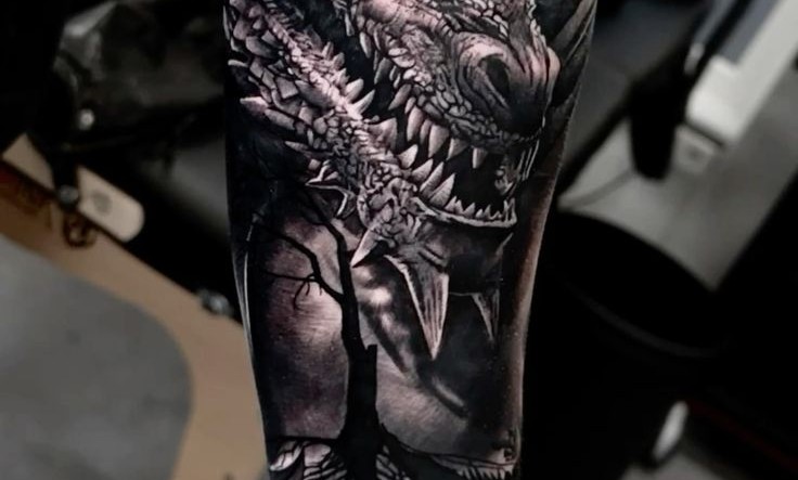 Black and Grey Dragon Tattoo Ideas, Meanings & Best Designs 5fdca77c6546ac5e04bbf2e6721cdce3