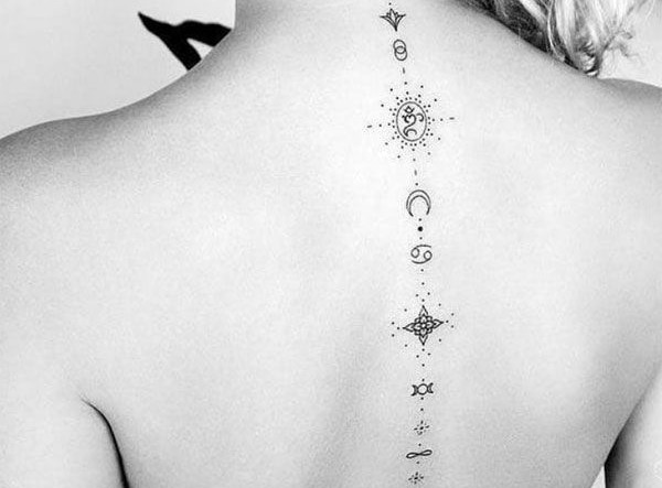 Spine Tattoo (Hình xăm dọc sống lưng): Ý nghĩa, đau & thiết kế 7031fa23d654b52d8027974ee6e31e3b