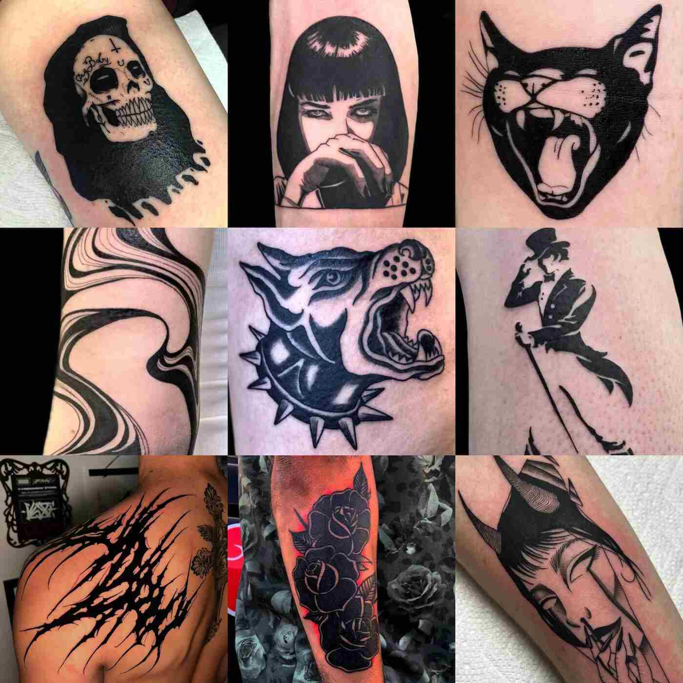 Blackwork Tattoo Guide: Styles, Meaning, Cost & Ideas 5 Blackwork tattoo design with bold black ink and geometric patterns