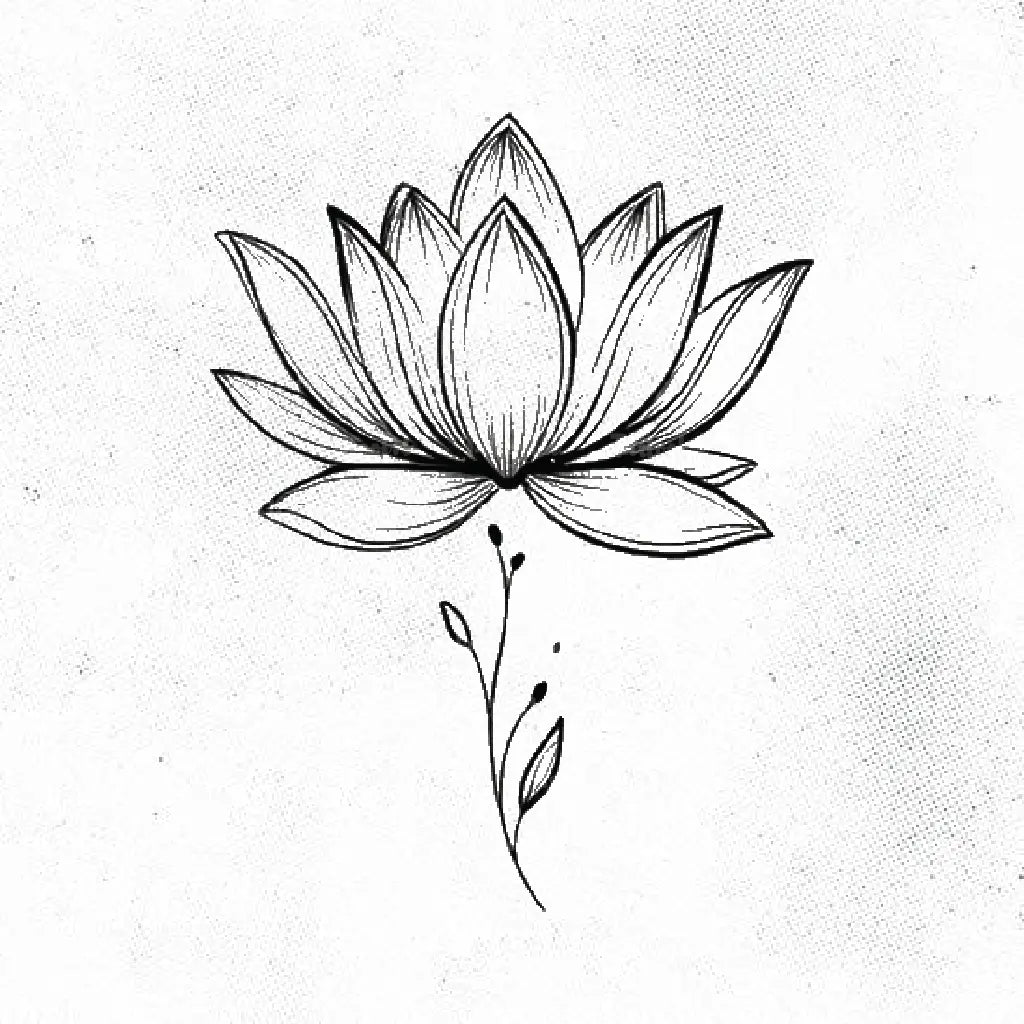 Mandala lotus flower tattoo stencil design detailed pattern