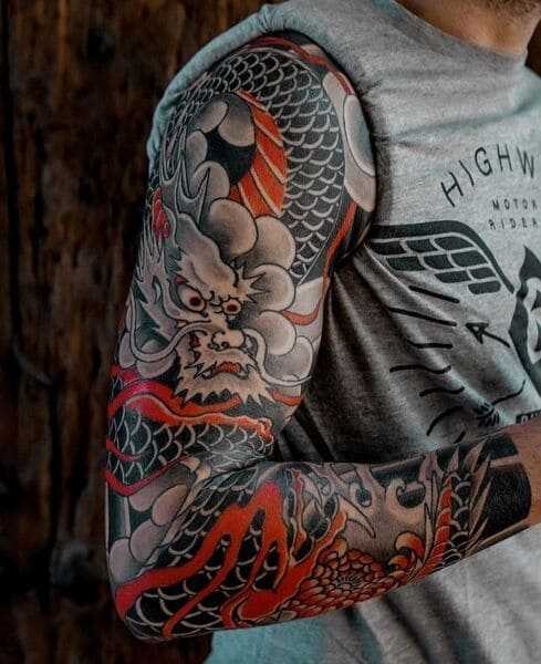 Traditional Japanese Tattoo: Meanings, Symbols & Irezumi Guide 6 Traditional Japanese tattoo sleeve featuring authentic Irezumi design