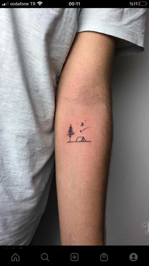 Minimalist travel tattoo design example