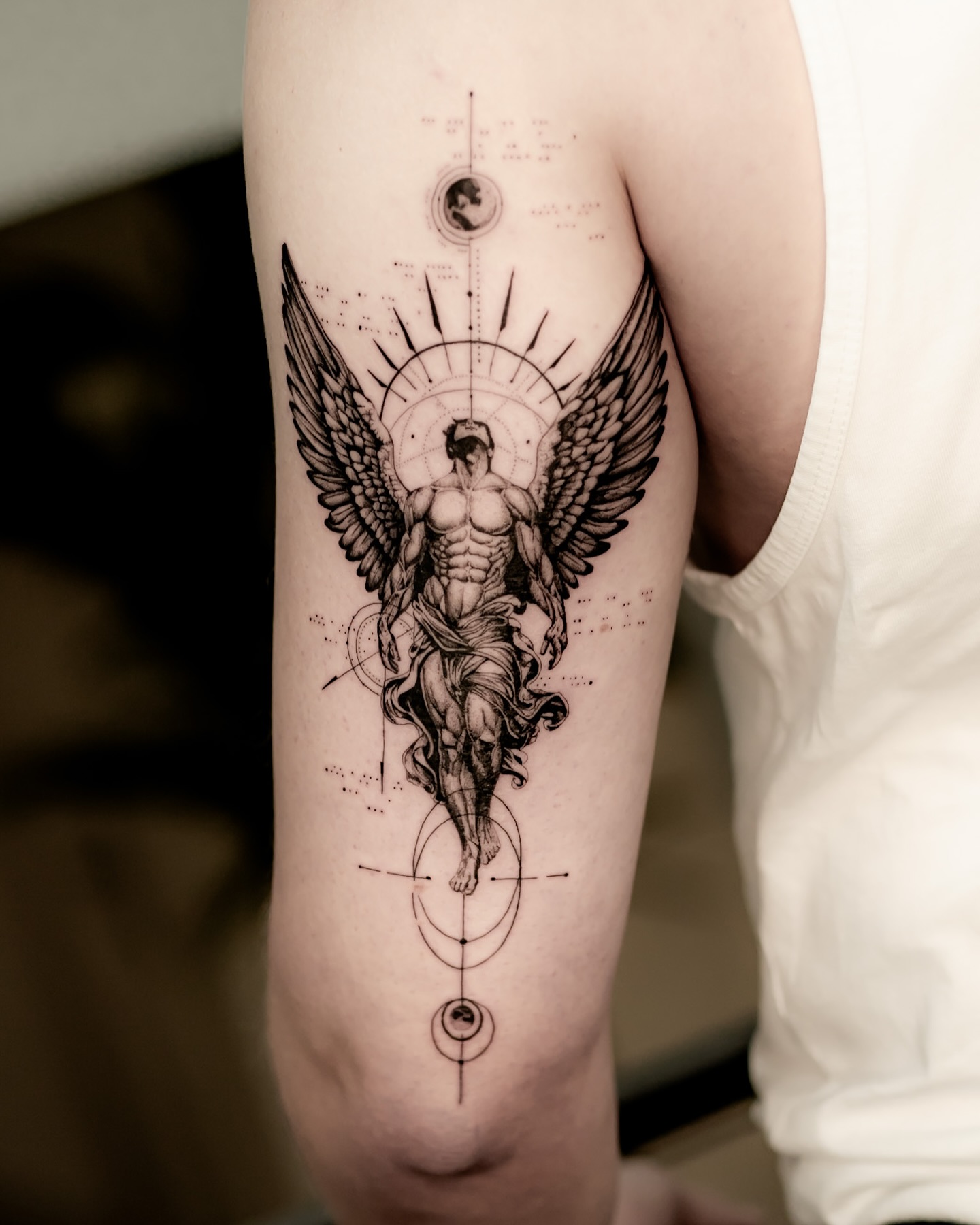 Meaningful angel tattoo representing spirituality and guidance