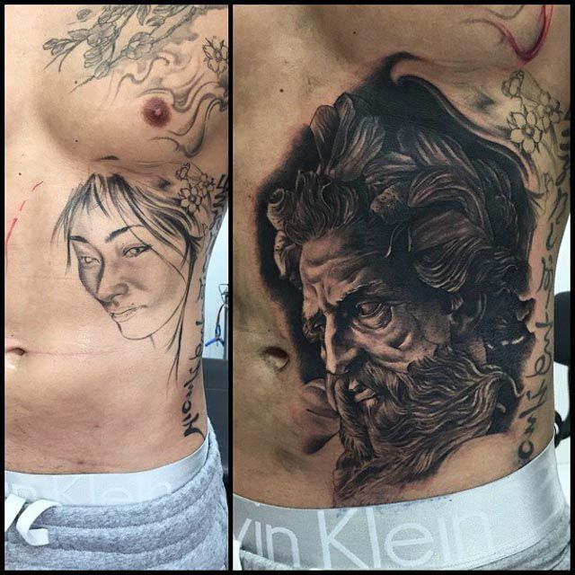 Stomach Tattoo Cover Up Guide: Best Designs & Expert Techniques 5 Stomach tattoo cover up transformation example