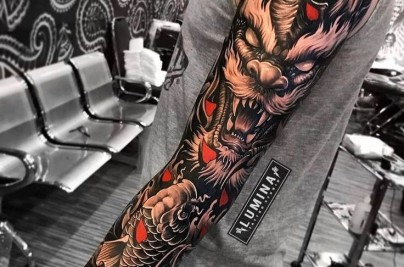 Dragon Sleeve Tattoo Ideas, Meaning & Full Design Guide c3f63f88ab33e53043ca872278dcf98b