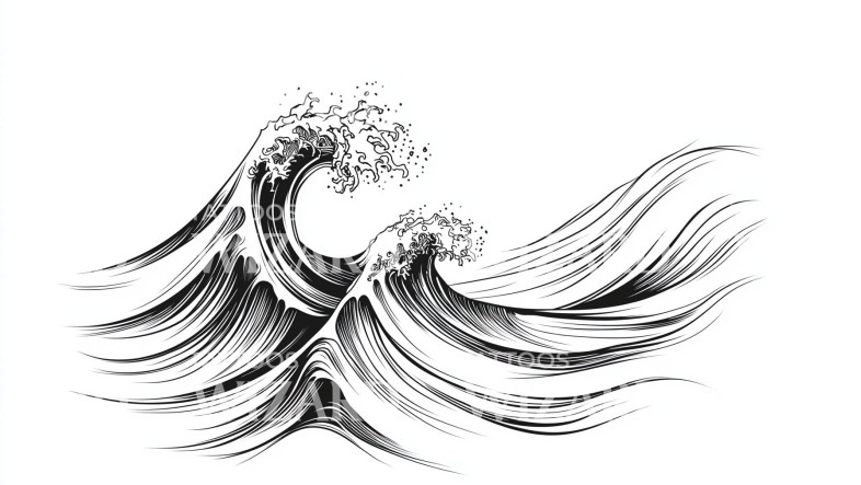 Wave Tattoo Design Meaning, Styles & Expert Guide curling ocean wave tattoo design ocean wave 27