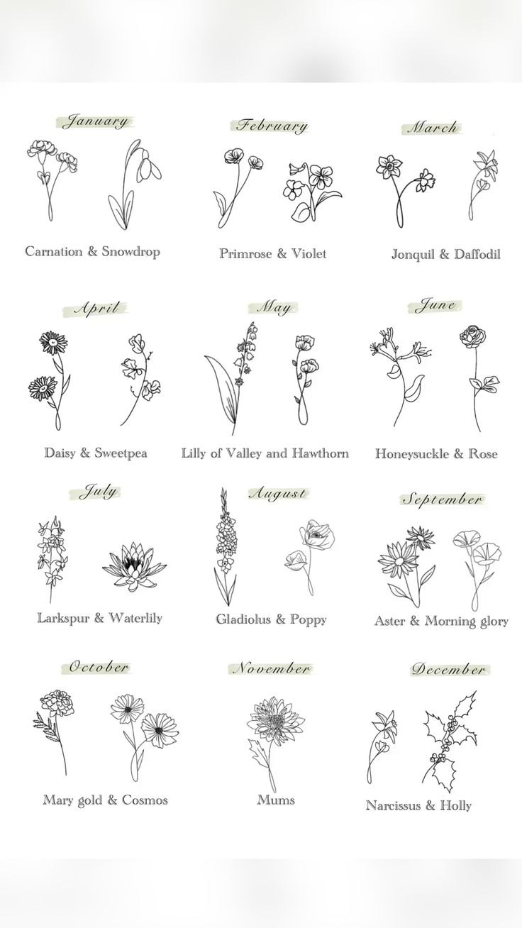 Fine Line Birth Flower Tattoo Ideas, Meanings & Best Designs d177d92f7672695b30eba5f9ec93f834