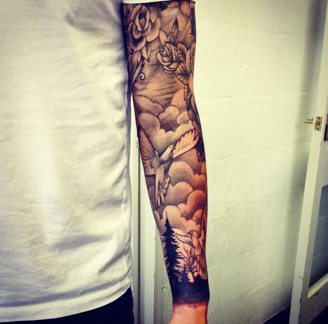 Cloud Filler Tattoo Guide: Meaning, Styles & Sleeve Design Secrets d5a42bab23ffbf7d2ba6f5d101bc85ce