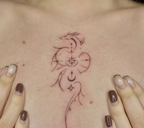 Fine Line Dragon Lotus Tattoo Meaning, Designs & Ideas e853c8181d5169c3b87e4228f0a6ddfd