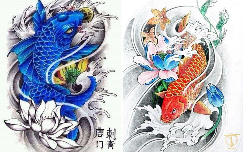 Hình xăm cá chép đẹp: Ý nghĩa, mẫu & phong thủy 2026 8 Mẫu hình xăm cá chép đẹp phong thủy