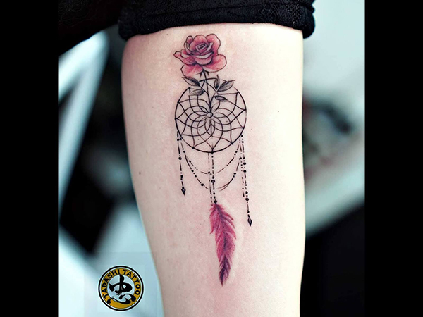 Ý nghĩa hình xăm Dreamcatcher: Biểu tượng bảo vệ và may mắn hinh xam hoa va dreamcatcher