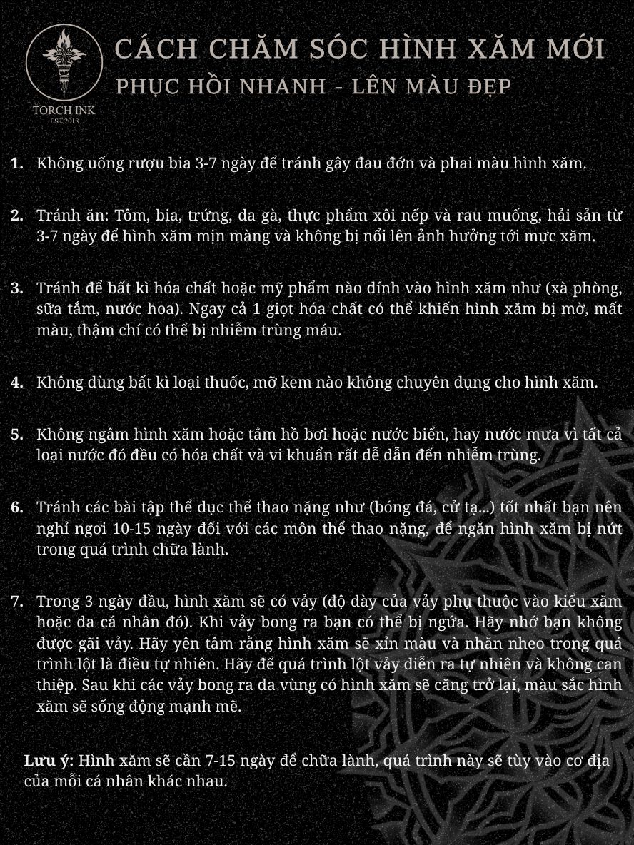 Hướng Dẫn Chăm Sóc Hình Xăm Trong Môi Trường Làm Việc Đặc Biệt 7 Quy trình chăm sóc hình xăm sau khi xăm