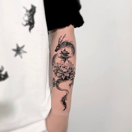 Fine Line Dragon Lotus Tattoo Meaning, Designs & Ideas 8 Mô tả SEO giàu ngữ nghĩa