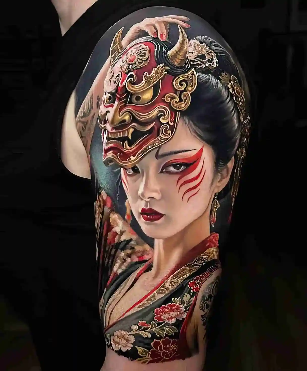 Geisha Tattoo Meaning: Symbolism, Designs & Cultural Significance 7 Traditional Japanese geisha tattoo featuring symbolic cultural elements and intricate artistic details