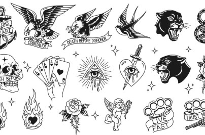 Old School Tattoo: History, Meanings & Timeless Design Guide old school tattoo designs set vector