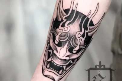 Hannya Mask Tattoo Meaning, Symbolism & Best Design Ideas traditional japanese hannya mask tattoo 768x1024