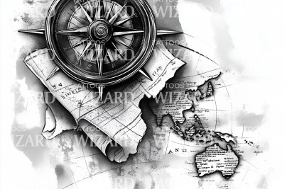 Compass Tattoo Design Meaning, Styles & Ideas Guide travel the world map and compass tattoo design world travel 25