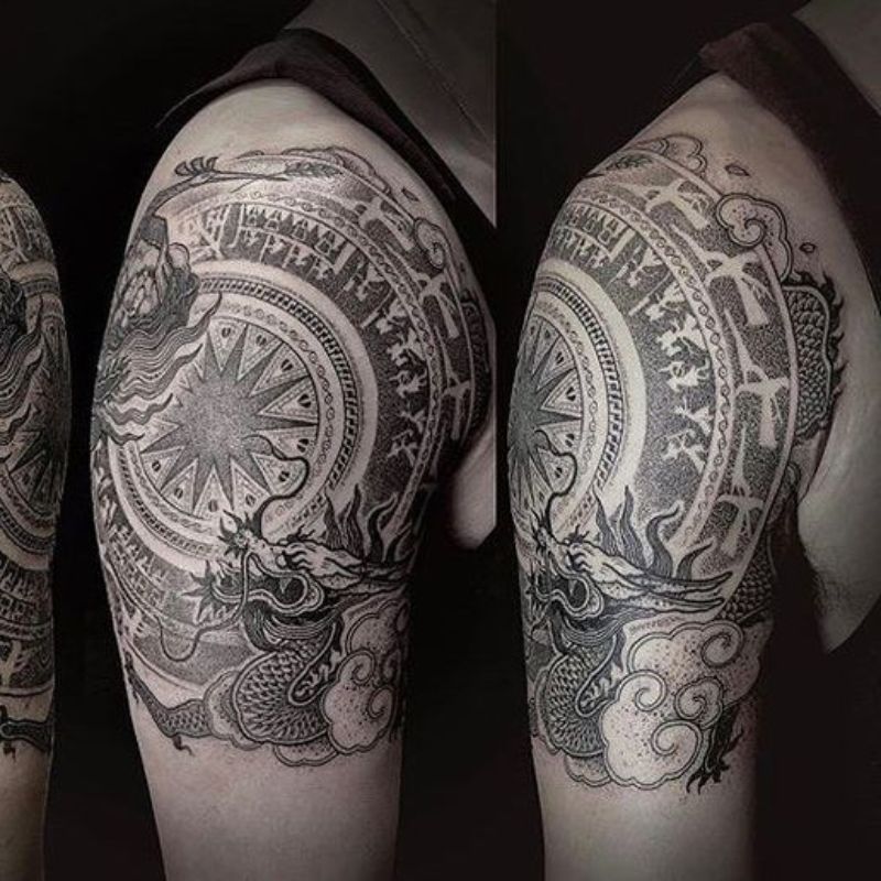 Sacred Vietnamese Architecture Tattoo: Meaning, Symbolism & Designs vietnamese tribal tattoo 5