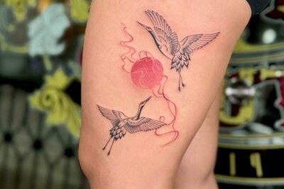 Cranes Tattoo Meaning, Symbolism & Design Guide vietnamese tattoo 4 400x400