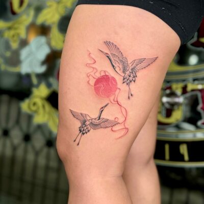Cranes Tattoo Meaning, Symbolism & Design Guide vietnamese tattoo 4